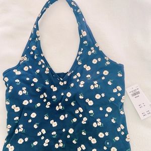 Hollister-Halter/Floral-Crop Top